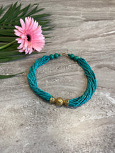Load image into Gallery viewer, Malachite and Gold-Plated Silver Necklace