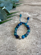 Load image into Gallery viewer, Blue Agate and Silver Bracelet