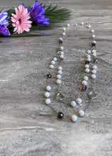 Load image into Gallery viewer, Pearl and Green Amethyst Long Necklace