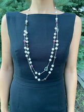Load image into Gallery viewer, Pearl and Green Amethyst Long Necklace