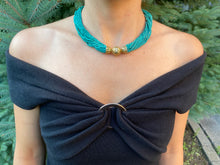 Load image into Gallery viewer, Malachite and Gold-Plated Silver Necklace