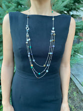 Charger l'image dans la galerie, Multi Gemstone Silver Long necklace