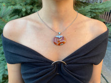 Load image into Gallery viewer, Silver Necklace with Oval Agate Center Pendant