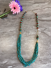 Load image into Gallery viewer, Turquoise and Agate Long Necklace
