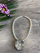 Load image into Gallery viewer, Pearl and Silver Flower Necklace
