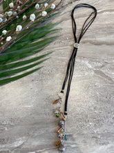 Load image into Gallery viewer, Front Tie Swarovski Crystal and Silver necklace
