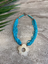 Load image into Gallery viewer, Turquoise and Silver Flower Necklace
