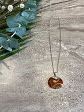 Load image into Gallery viewer, Silver Necklace with Oval Agate Center Pendant
