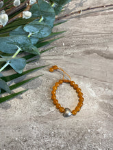 Load image into Gallery viewer, Orange Agate Bracelet with Silver Heart
