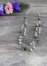 Load image into Gallery viewer, Pearl and Green Amethyst Long Necklace
