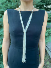 Load image into Gallery viewer, Pearl Front Tie Silver Necklace
