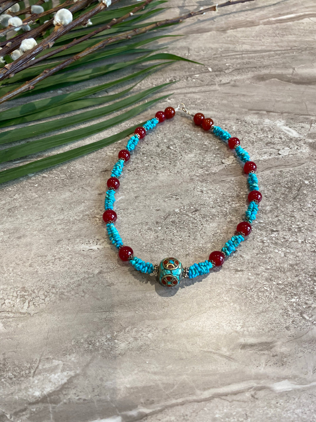 Turquoise and Agate Necklace