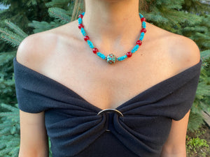 Turquoise and Agate Necklace