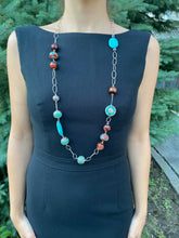 Load image into Gallery viewer, Turquoise  and Agate Long Necklace
