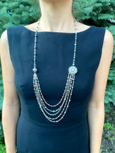 Load image into Gallery viewer, Multicoloured Pearl Silver Long Necklace
