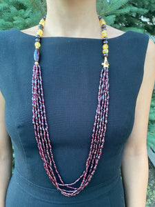 Garnet and Citrine Long Necklace