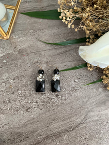 Onyx and Pearl Earrings