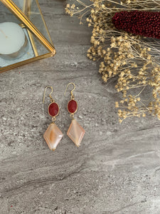 Agate Gold-Plated Silver Earrings