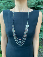 Load image into Gallery viewer, Pearl and Silver Long Necklace
