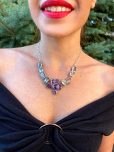 Load image into Gallery viewer, Green and Purple Amethyst Silver Necklace
